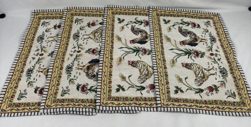 Set Of 4 woven jacquard tapestry placemats
